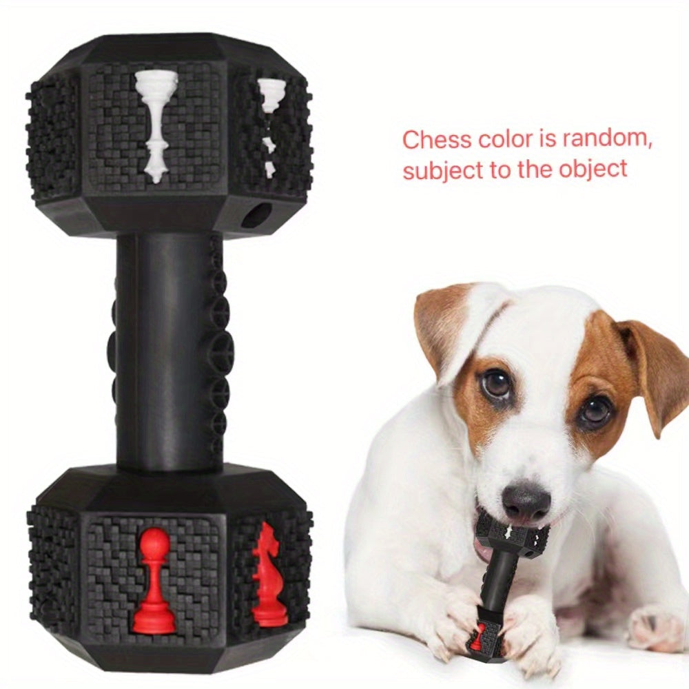 Dumbbell Dog Chew Toy, Checkerboard Color Random
