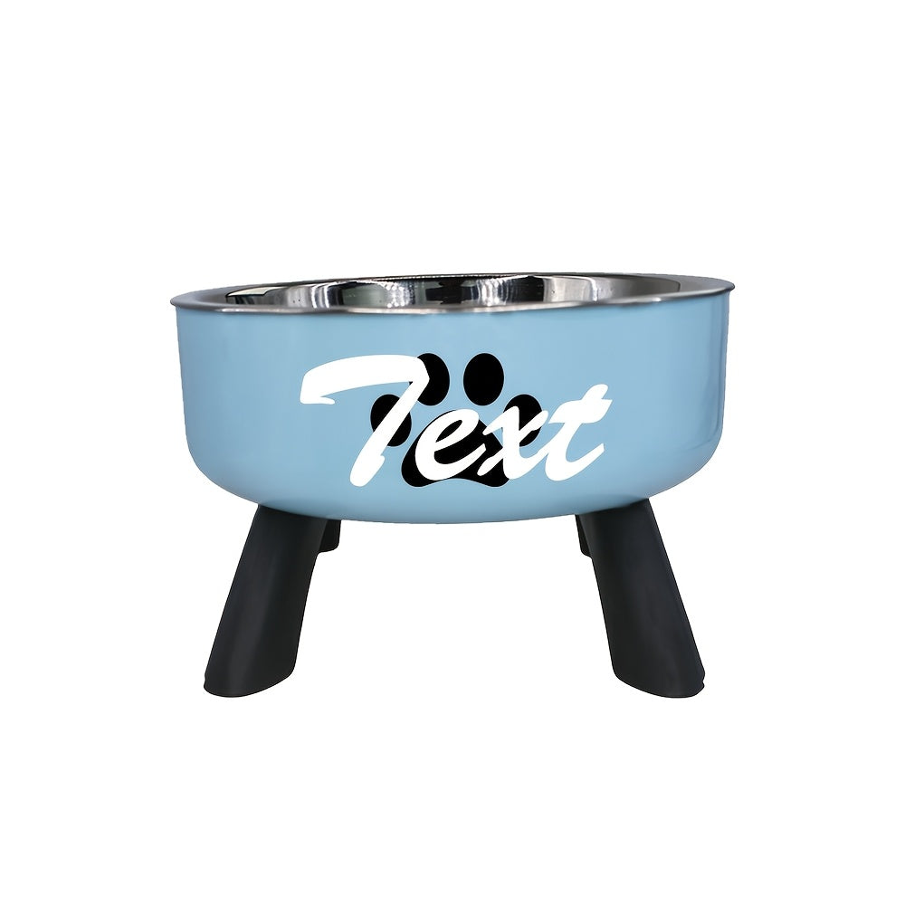 [Customized]Elevated Neck Protection Stainless Steel Pet Bowl Suitable for Small Dogs Anti Slip Feeding Bowl Custom Personalized Info with Various Patterns