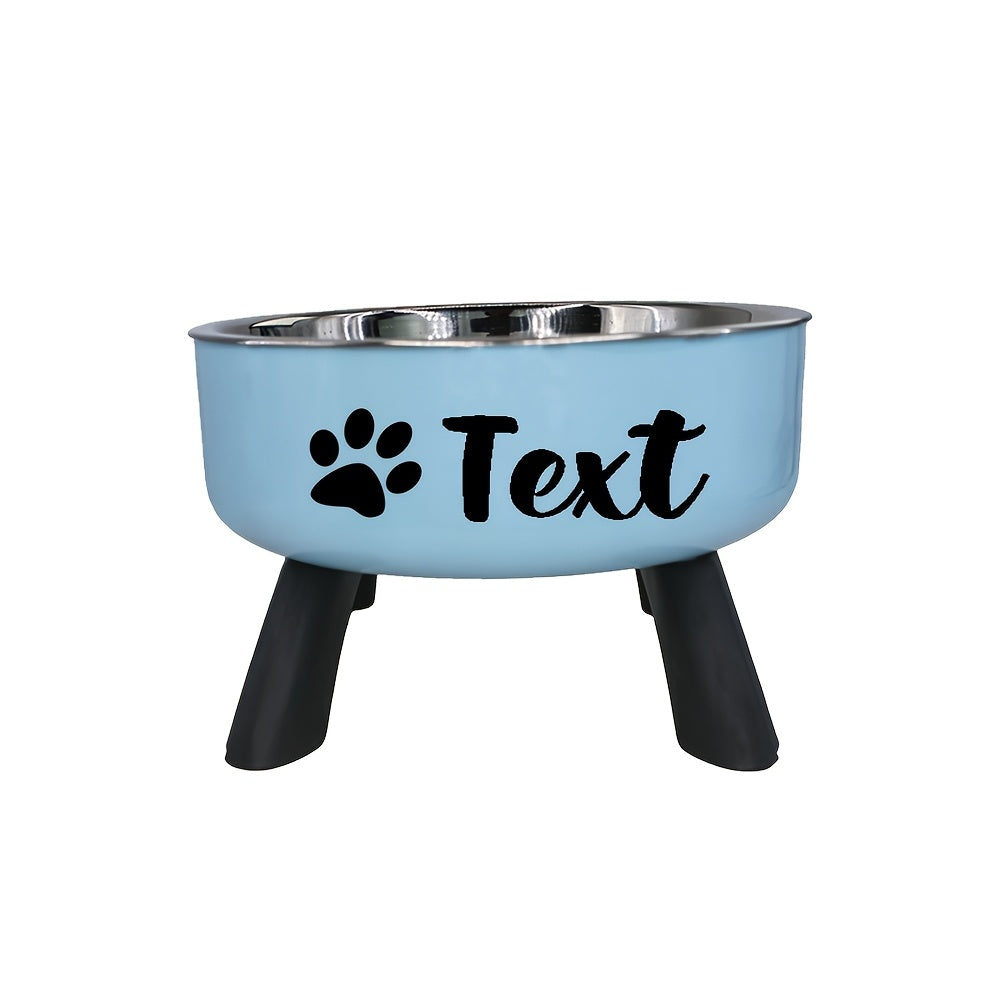 [Customized]Elevated Neck Protection Stainless Steel Pet Bowl Suitable for Small Dogs Anti Slip Feeding Bowl Custom Personalized Info with Various Patterns