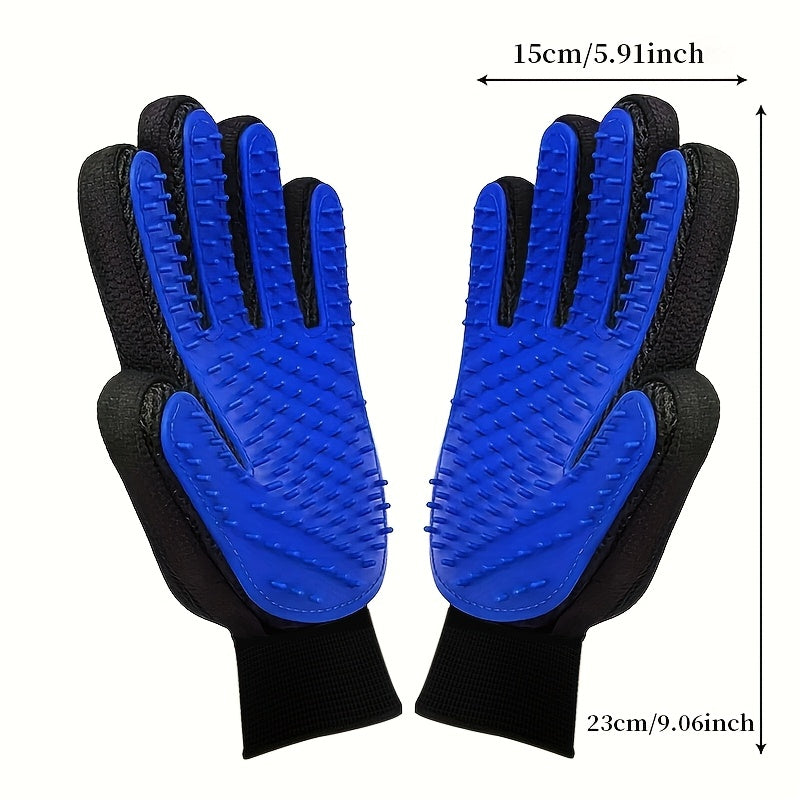 2pcs Pet Grooming Gloves, Deshedding and Massaging Grooming Gloves, Suitable for Dogs and Cats as a Tool for Removing Loose Fur, Cat Cleaning and Grooming Glove, Pet Grooming Massage and Petting Glove, Deshedding Glove Brush