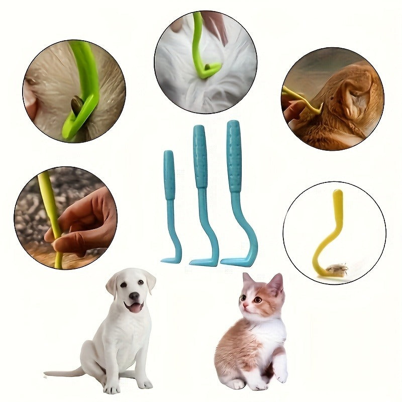 Universal Cat And Dog Shower Bath Brush with Tick Removal Tool, Featuring Massage Soft Bristles, Random Color, Ergonomic Handle And Removable Lid, Suitable for Washing And Bathing Scenarios, Designed for Medium to Small Pets