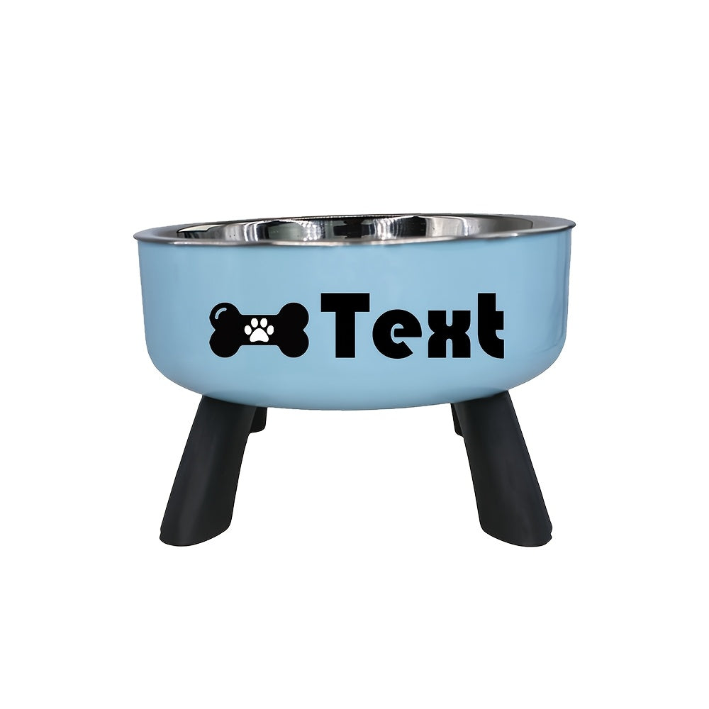 [Customized]Elevated Neck Protection Stainless Steel Pet Bowl Suitable for Small Dogs Anti Slip Feeding Bowl Custom Personalized Info with Various Patterns