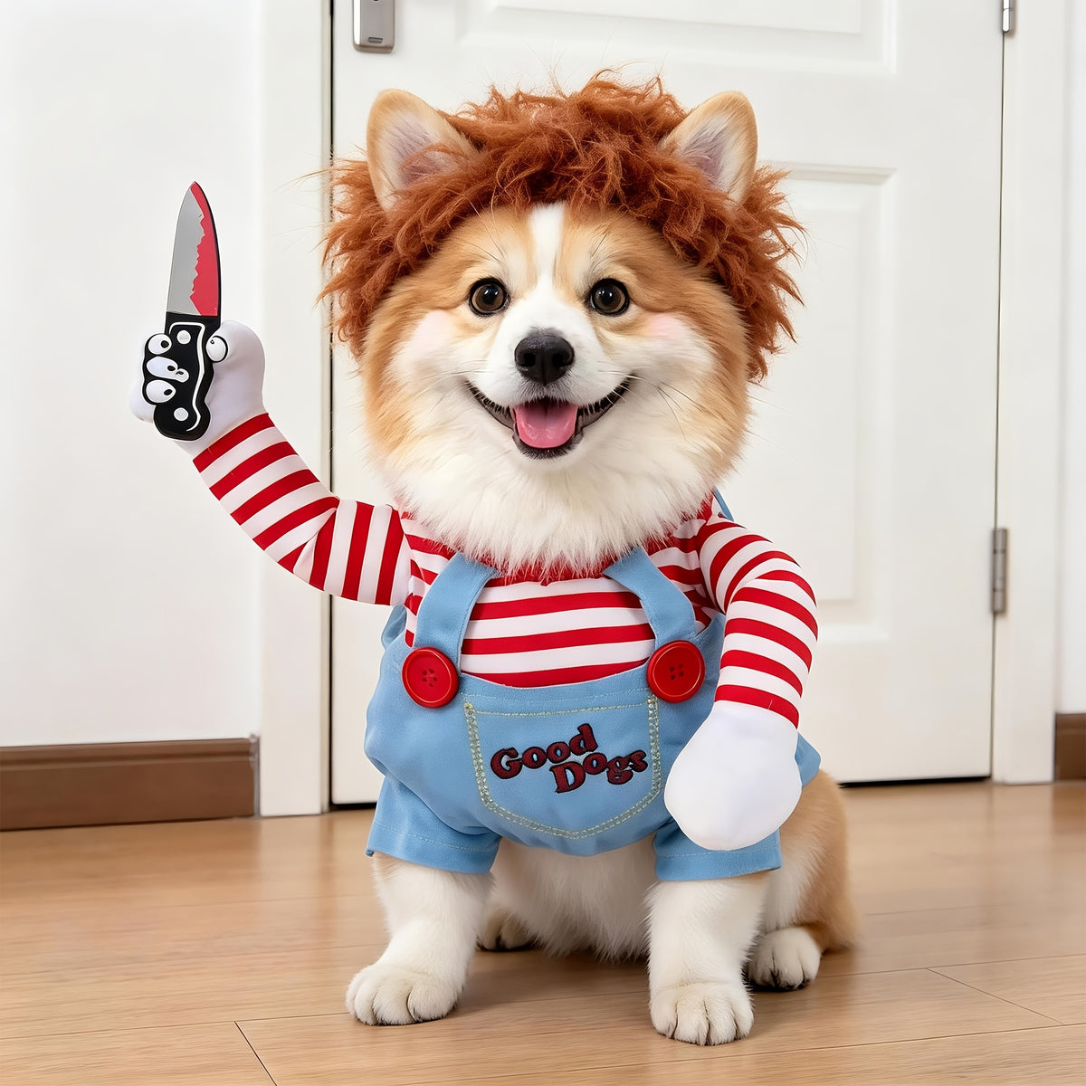 Pet Deadly Doll Dog Costume, Cosplay Halloween Christmas Funny Clothes Party Costume for Small Medium And Large Dogs (Small)