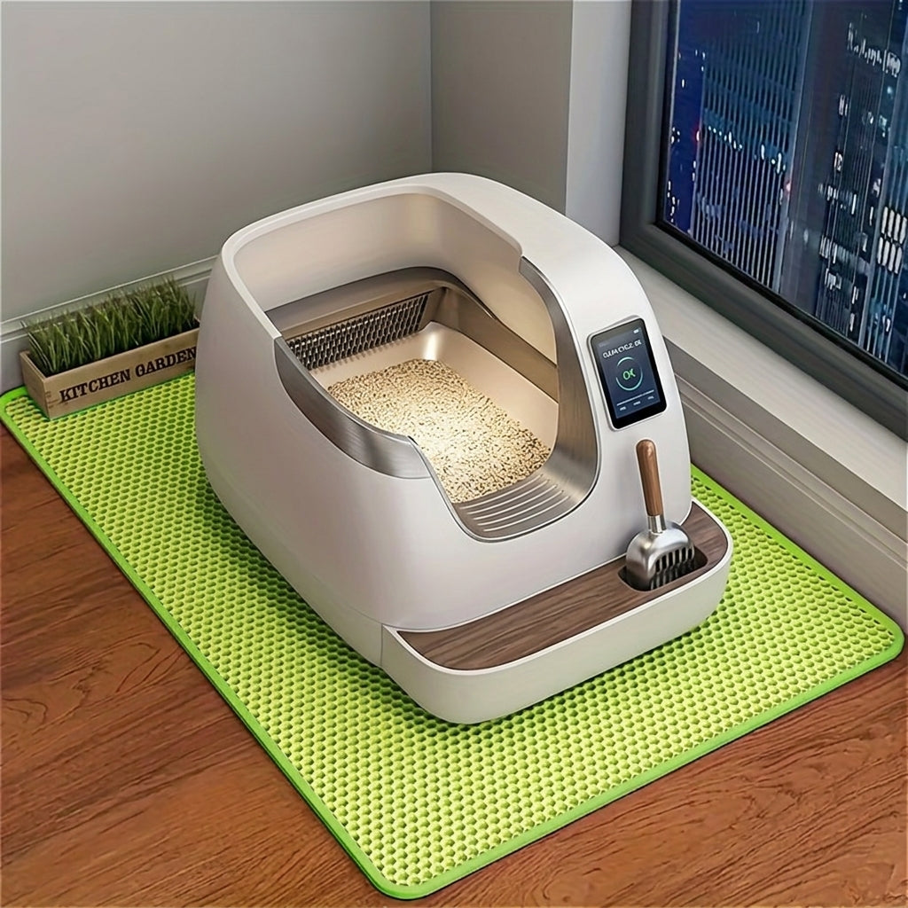 Extra Large Double-Layer Cat Litter Mat, Splash-Proof and Leak-Proof EVA Material, Prevents Litter from Splattering, Non-Slip, Washable,, Odor-Resistant, Easy to Clean - Perfect for Litter Boxes, Pet Mess Protector | Washable Cat Mat | Durable Cat