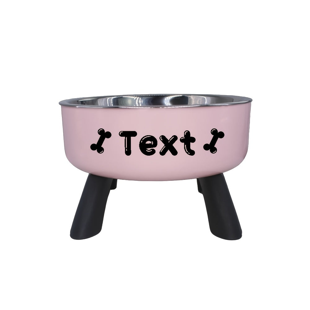 [Customized]Elevated Neck Protection Stainless Steel Pet Bowl Suitable for Small Dogs Anti Slip Feeding Bowl Custom Personalized Info with Various Patterns
