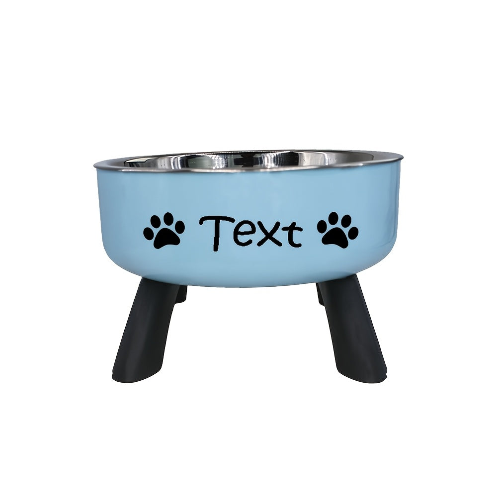 [Customized]Elevated Neck Protection Stainless Steel Pet Bowl Suitable for Small Dogs Anti Slip Feeding Bowl Custom Personalized Info with Various Patterns