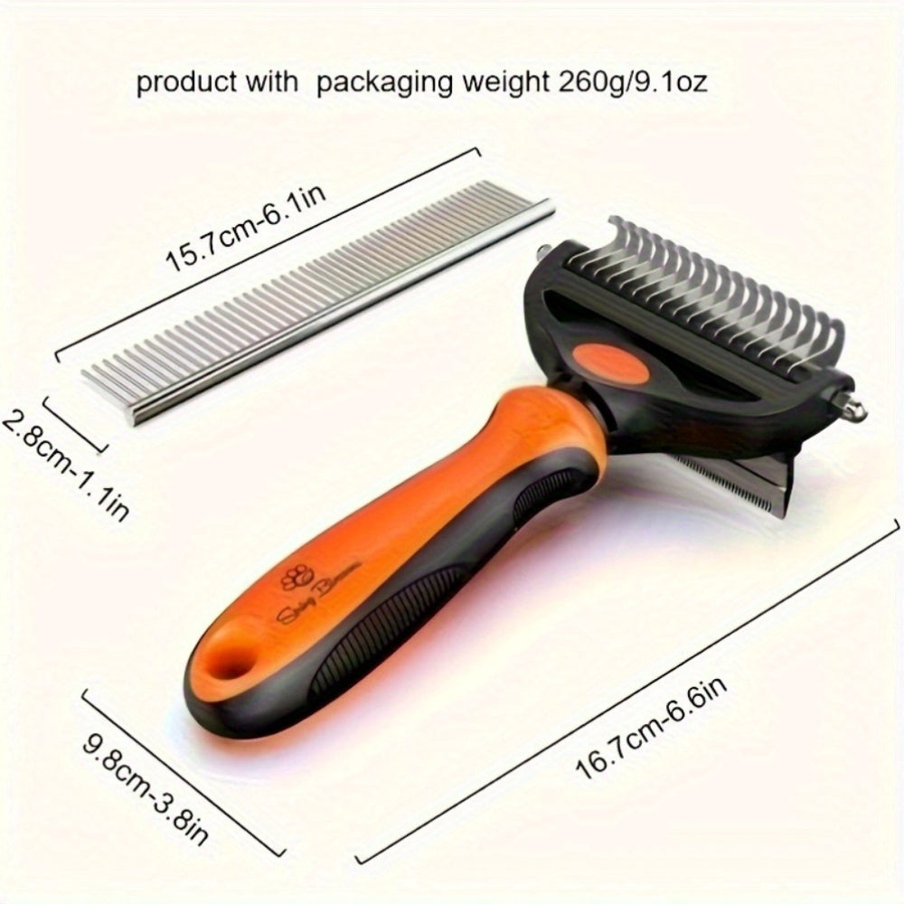 Spring Blossoms Pet Grooming Tool for Dogs & Cats: Double-Sided Shedding And Dematting Undercoat Dog Brush for Grooming, Gentle Deshedding Brush for Short to Long Hair Pets, Pet Hairbrush for Dogs And Cats