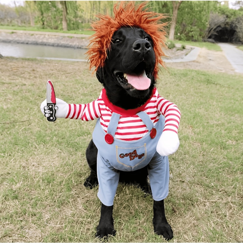 Pet Deadly Doll Dog Costume, Cosplay Halloween Christmas Funny Clothes Party Costume for Small Medium And Large Dogs (Small)