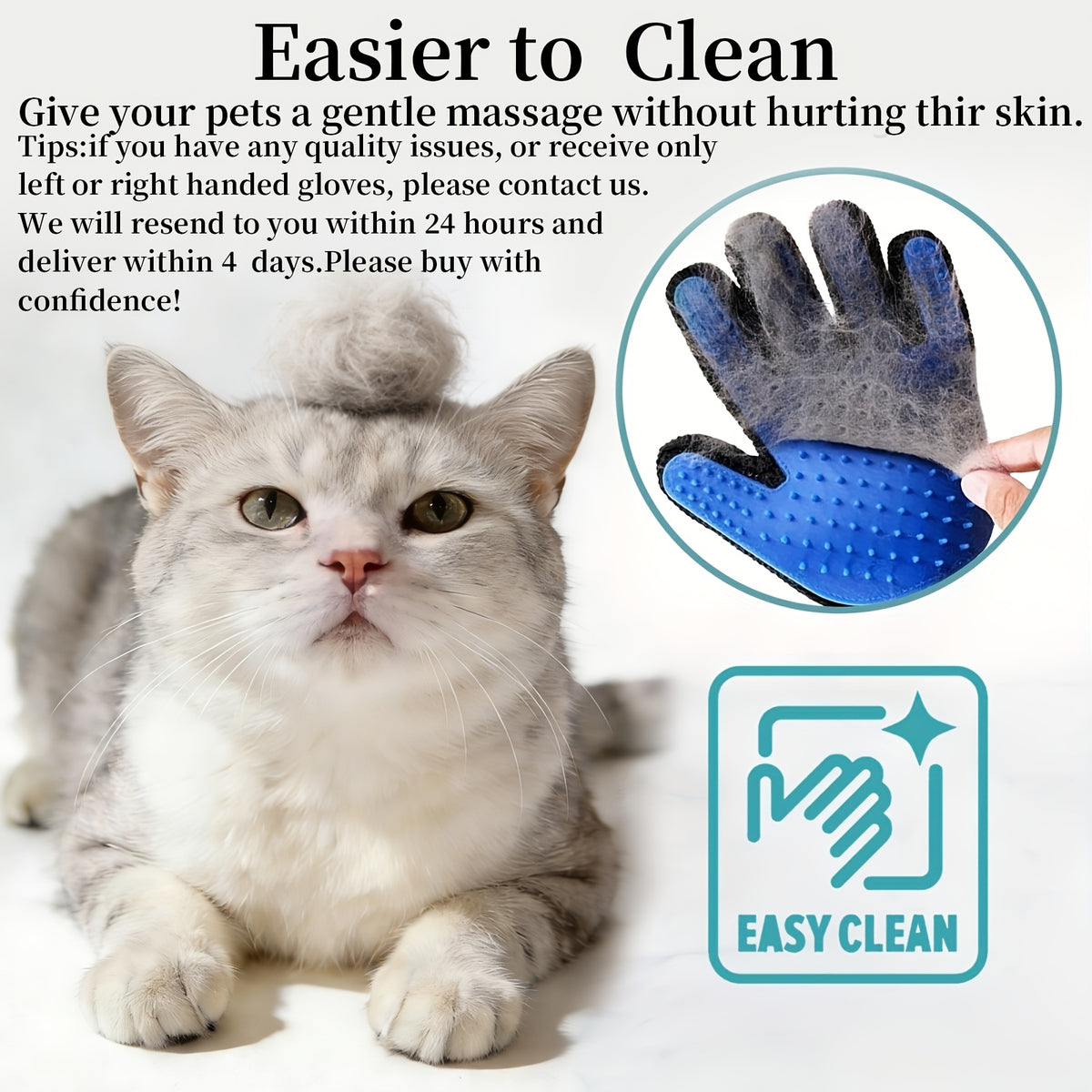 2pcs Pet Grooming Gloves, Deshedding and Massaging Grooming Gloves, Suitable for Dogs and Cats as a Tool for Removing Loose Fur, Cat Cleaning and Grooming Glove, Pet Grooming Massage and Petting Glove, Deshedding Glove Brush
