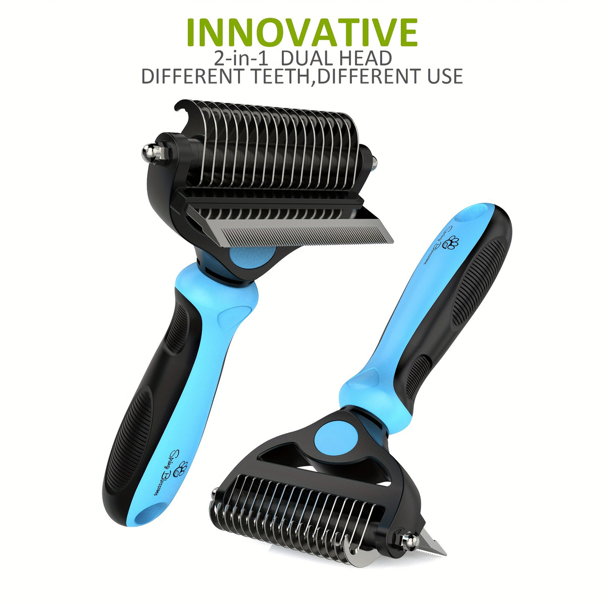 Spring Blossoms Pet Grooming Tool for Dogs & Cats: Double-Sided Shedding And Dematting Undercoat Dog Brush for Grooming, Gentle Deshedding Brush for Short to Long Hair Pets, Pet Hairbrush for Dogs And Cats