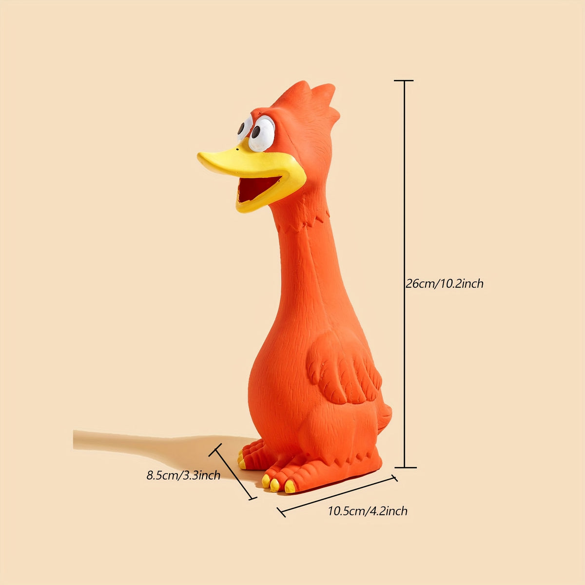 Durable Latex Screaming Chicken Duck Dog Chew Toy with Squeaker for Teeth Grinding And Playful Fun, Without Battery