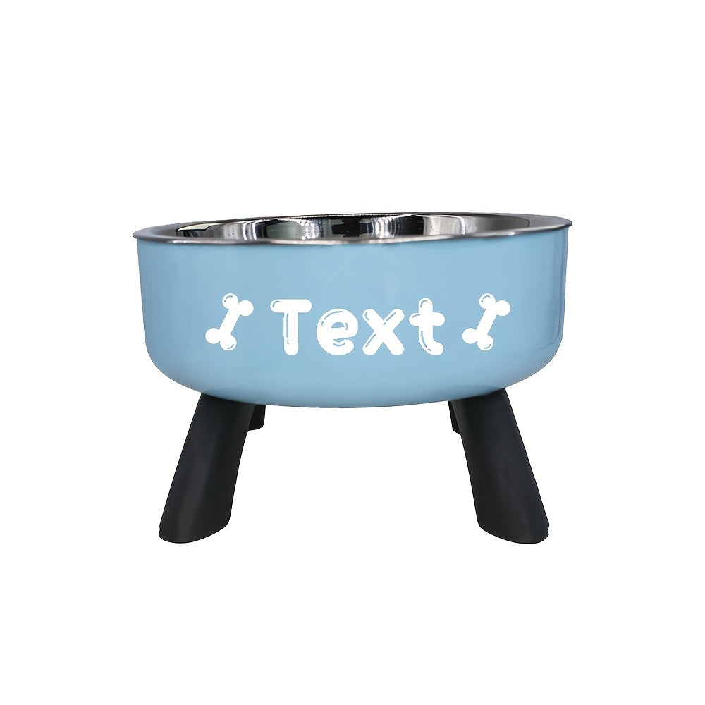 [Customized]Elevated Neck Protection Stainless Steel Pet Bowl Suitable for Small Dogs Anti Slip Feeding Bowl Custom Personalized Info with Various Patterns