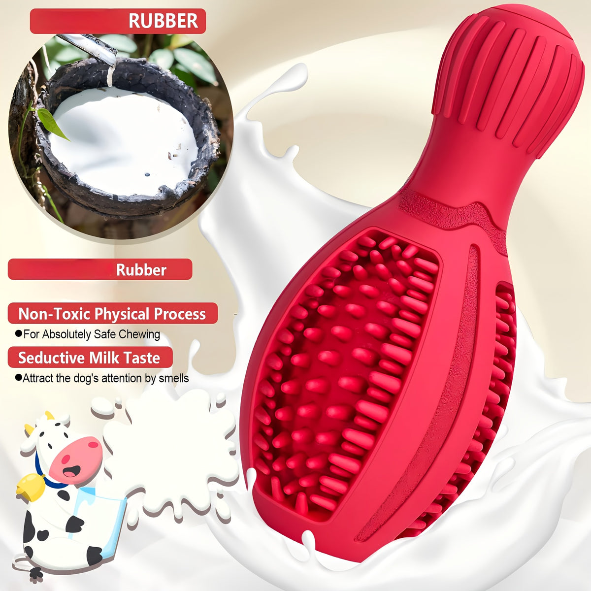 1 Piece Dog Chew Toy for Pet Chewing Training, a Slow Feeder for Food Dispensing, a Sturdy and Durable Rubber Teeth-cleaning Dog Puzzle Toy, an Interactive Squeaky Dog Toy for Small/medium/large Breed Dogs