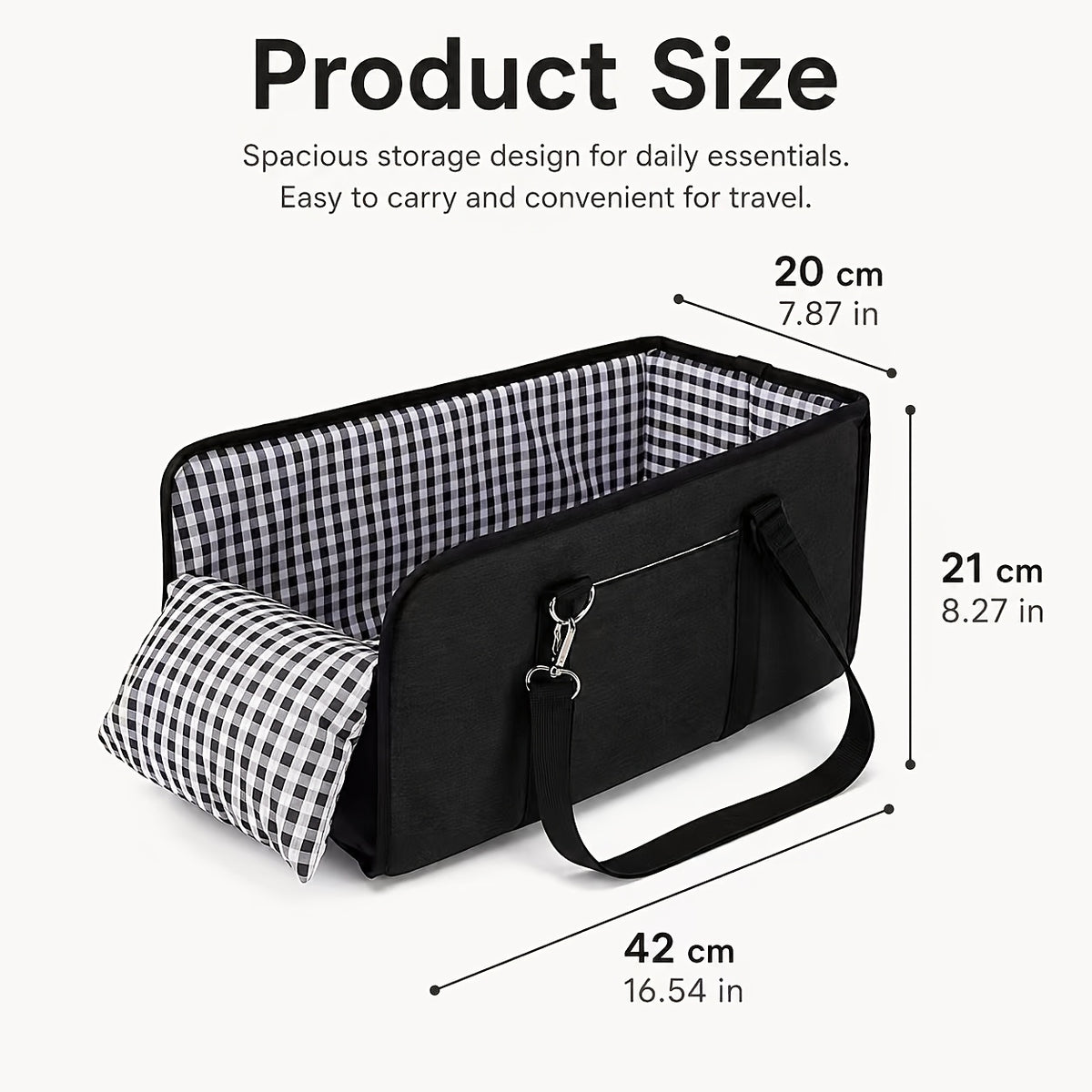 Car Pet Dog Seat - Foldable Pet Car Seat with Seat Belt Support And Anti-Slip Design - Portable Height-Increasing Seat with Cushion And Sturdy Frame, Suitable for Small Dogs Up to 11 Lbs, for SUV, Sedan, Van - Center Console Accessory