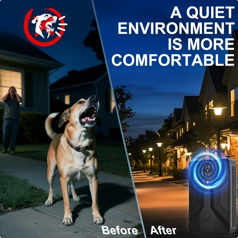 Dog Bark Deterrent Device, Safe Humane Ultrasonic Bark Control with 3 Modes And 50Ft Range - Rechargeable Anti Barking Tool Stops Annoying Barking Without Yelling Or Punishment
