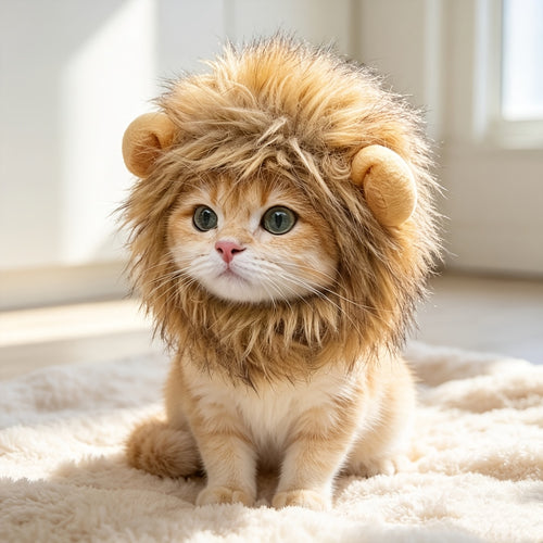2pcs Cute Cat Accessories for Halloween, Suitable for Pets Weighing 4.41-15.43LB, Christmas Pet Headwear White Rabbit - Lion King Pet Headwear, Universal for Cats and Dogs, Internet-Famous Rabbit Hat, Halloween Cute Bunny Pet Photo Accessory Headwear
