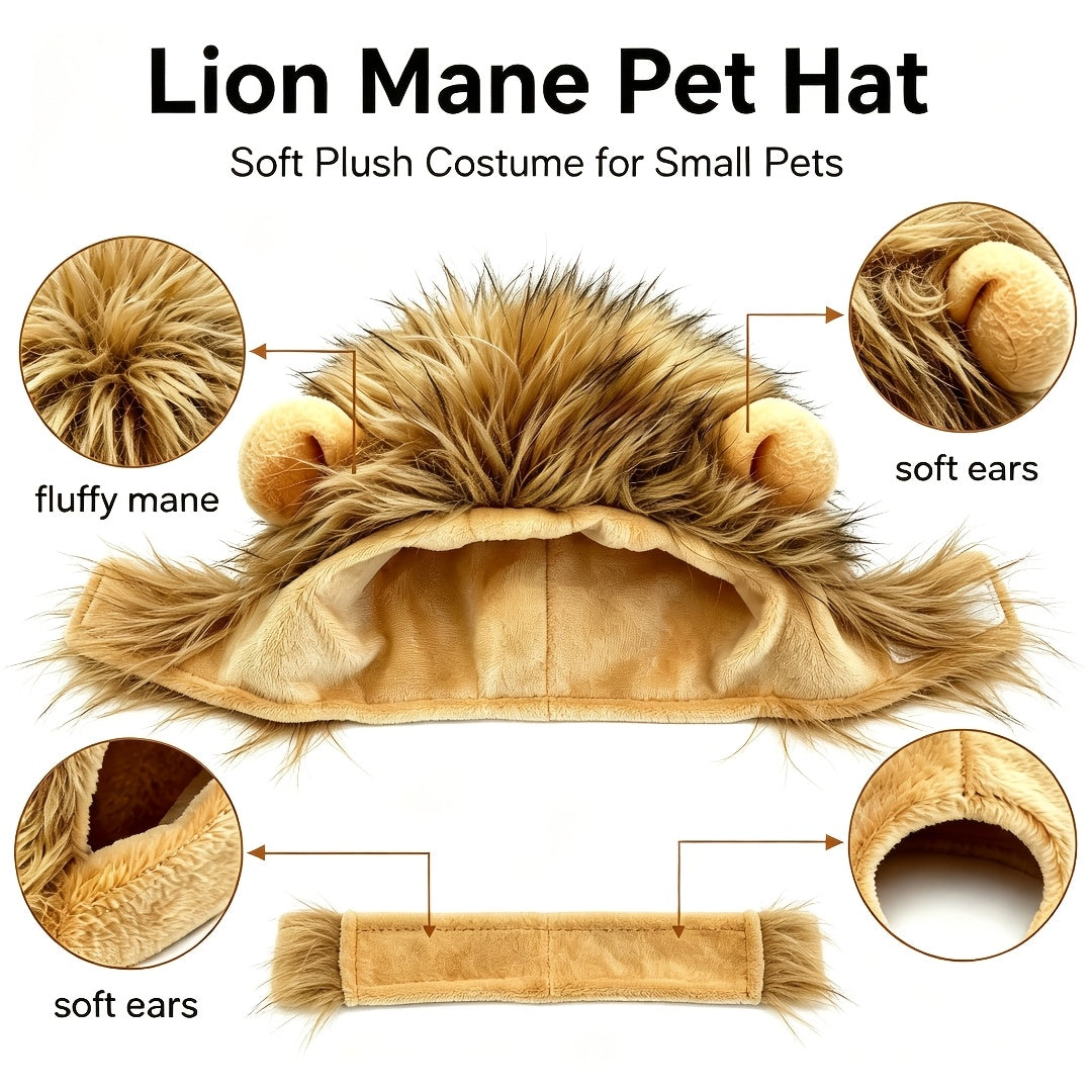 2pcs Cute Cat Accessories for Halloween, Suitable for Pets Weighing 4.41-15.43LB, Christmas Pet Headwear White Rabbit - Lion King Pet Headwear, Universal for Cats and Dogs, Internet-Famous Rabbit Hat, Halloween Cute Bunny Pet Photo Accessory Headwear