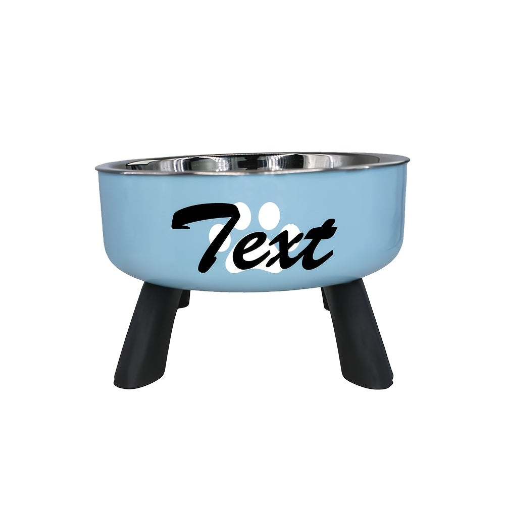 [Customized]Elevated Neck Protection Stainless Steel Pet Bowl Suitable for Small Dogs Anti Slip Feeding Bowl Custom Personalized Info with Various Patterns