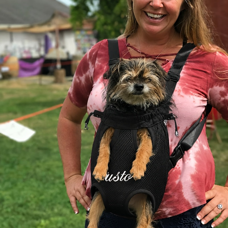 Custom Name Pet Backpack Custom Embroidered Pet Bag with Personalized Text Front-Facing Baby Carrier Breathable Design Adjustable Shoulder Strap Hands-Free Pet Additions Outdoor Walking Pet Additions Personalized Gift for Pet Lovers Christmas Gift
