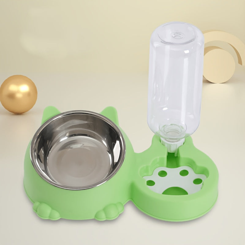 (Customized) Personalized, 1pc, Pet Rice Bowl, Cat Bowl, Dog Basin, Anti-Knock, Oblique Neck Protection, Automatic Drinking Water, Suitable for Other Small And Medium-Sized Pets Such As Cats And Dogs, Without Battery