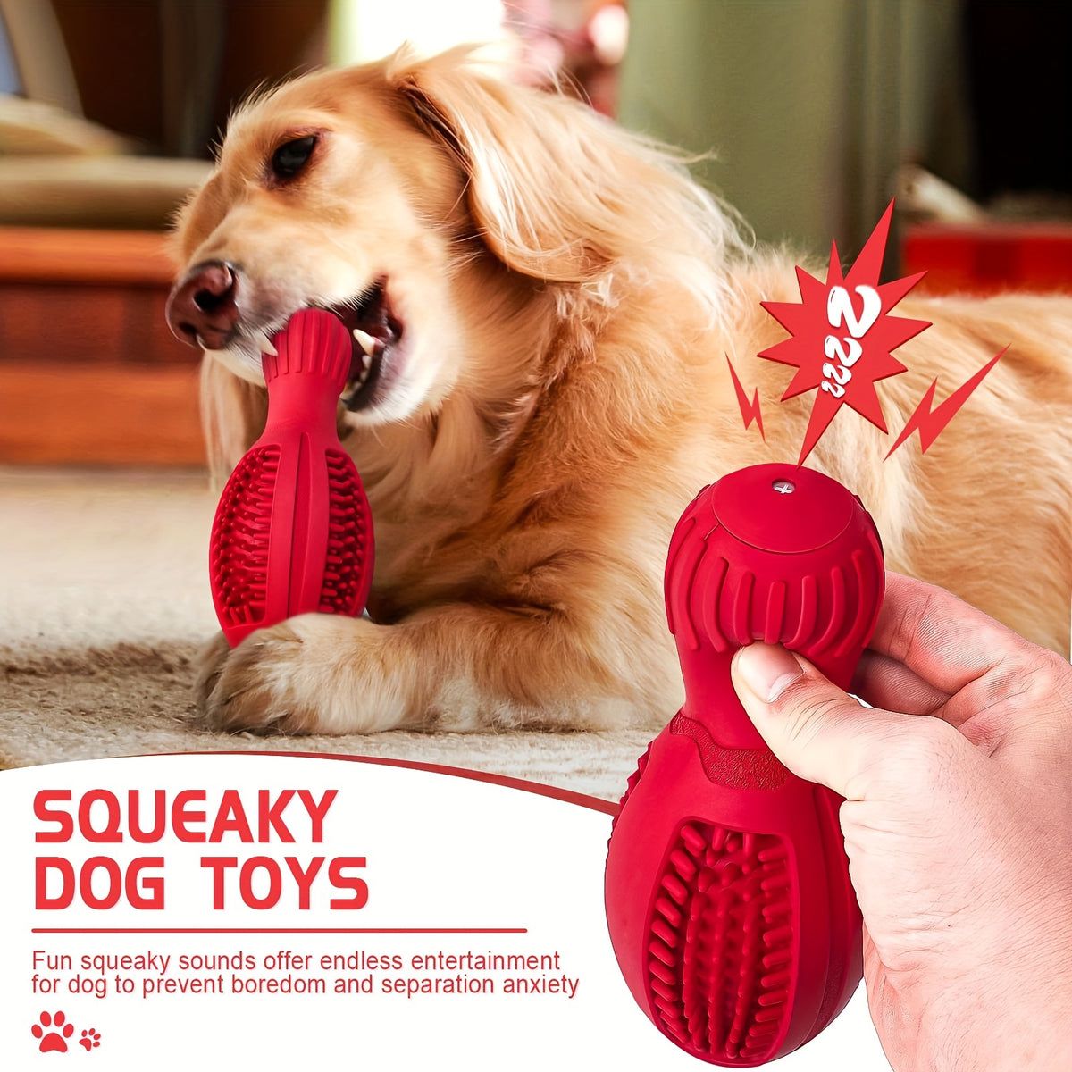 1 Piece Dog Chew Toy for Pet Chewing Training, a Slow Feeder for Food Dispensing, a Sturdy and Durable Rubber Teeth-cleaning Dog Puzzle Toy, an Interactive Squeaky Dog Toy for Small/medium/large Breed Dogs