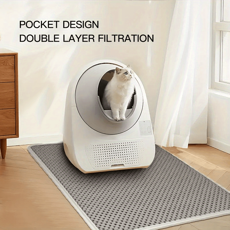 Extra Large Double-Layer Cat Litter Mat, Splash-Proof and Leak-Proof EVA Material, Prevents Litter from Splattering, Non-Slip, Washable,, Odor-Resistant, Easy to Clean - Perfect for Litter Boxes, Pet Mess Protector | Washable Cat Mat | Durable Cat