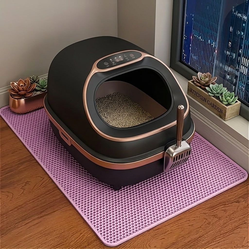Extra Large Double-Layer Cat Litter Mat, Splash-Proof and Leak-Proof EVA Material, Prevents Litter from Splattering, Non-Slip, Washable,, Odor-Resistant, Easy to Clean - Perfect for Litter Boxes, Pet Mess Protector | Washable Cat Mat | Durable Cat