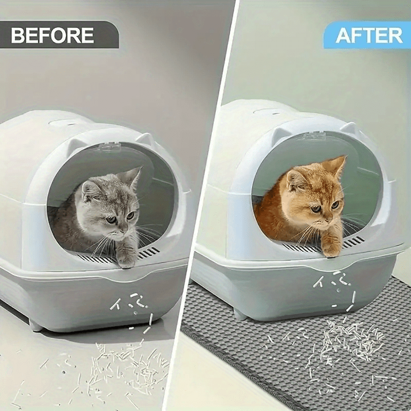 Extra Large Double-Layer Cat Litter Mat, Splash-Proof and Leak-Proof EVA Material, Prevents Litter from Splattering, Non-Slip, Washable,, Odor-Resistant, Easy to Clean - Perfect for Litter Boxes, Pet Mess Protector | Washable Cat Mat | Durable Cat