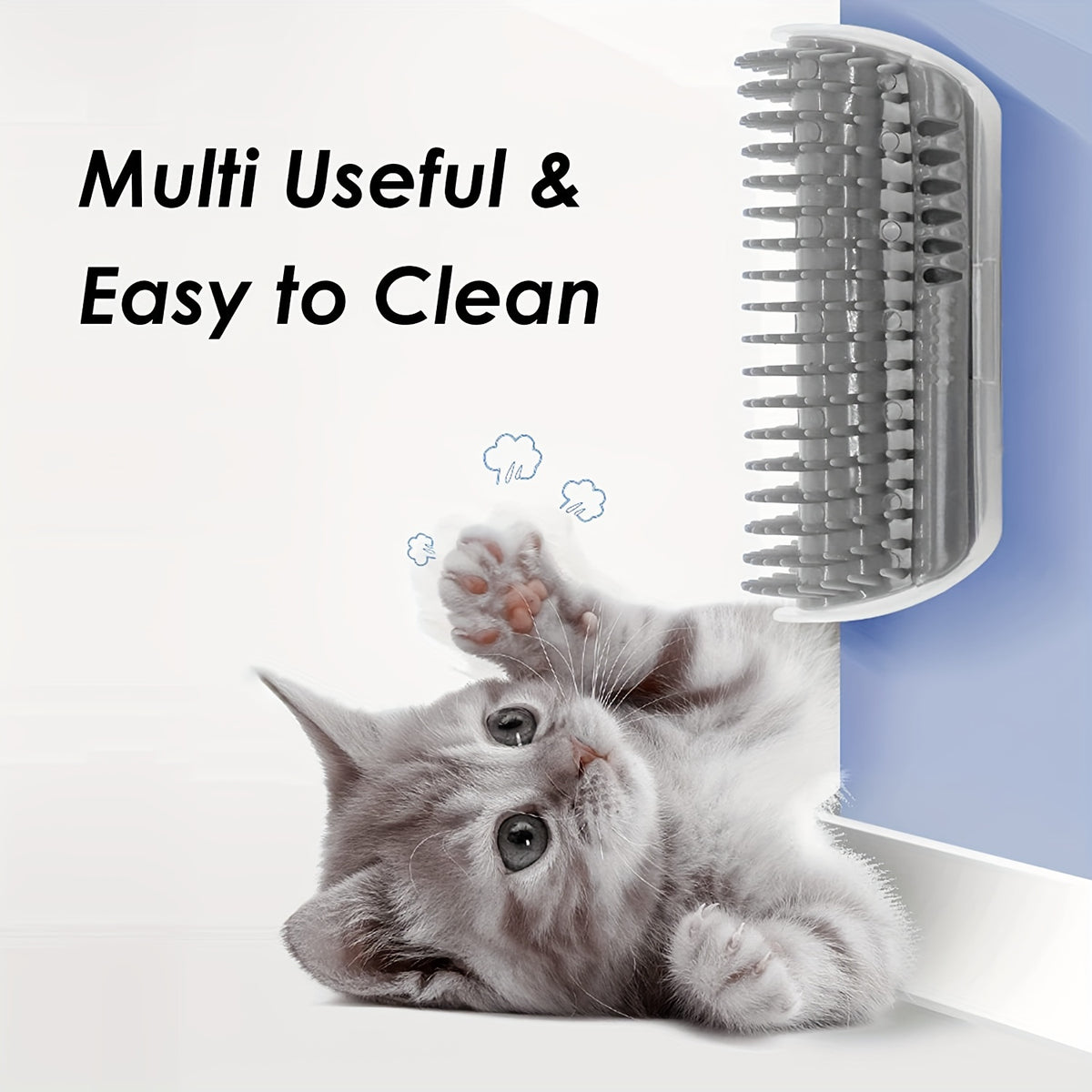 Corner Cat Scratcher - Wall-Mounted Cat Grooming Brush - Itchy Cat Scratching Board - Toy Deshedding Massage Comb | Scratching Tool - Self-Grooming Corner Comb, Indoor Pet Massage Tool - Easy to Clean, Ergonomic Pet Comb - Space-Saving Pet Grooming