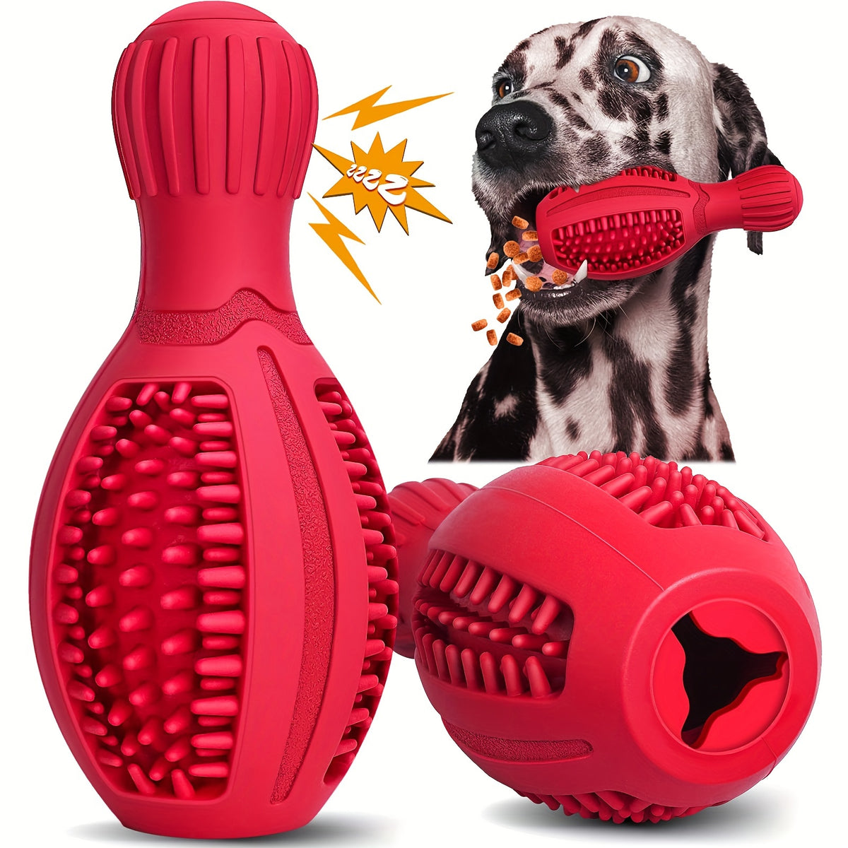 1 Piece Dog Chew Toy for Pet Chewing Training, a Slow Feeder for Food Dispensing, a Sturdy and Durable Rubber Teeth-cleaning Dog Puzzle Toy, an Interactive Squeaky Dog Toy for Small/medium/large Breed Dogs
