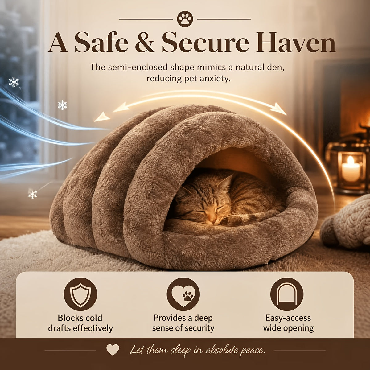 Plush Pet Cave Bed for Cats & Small Dogs, Cozy Tunnel Sleeping Nest with Soft Cushioned Interior, Warm Slipper-Shaped Indoor Pet Bed, Comfortable Cat House & Puppy Lounger for Rest and Sleep