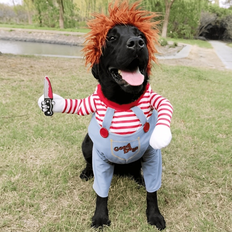 Pet Deadly Doll Dog Costume, Cosplay Halloween Christmas Funny Clothes Party Costume for Small Medium And Large Dogs (Small)