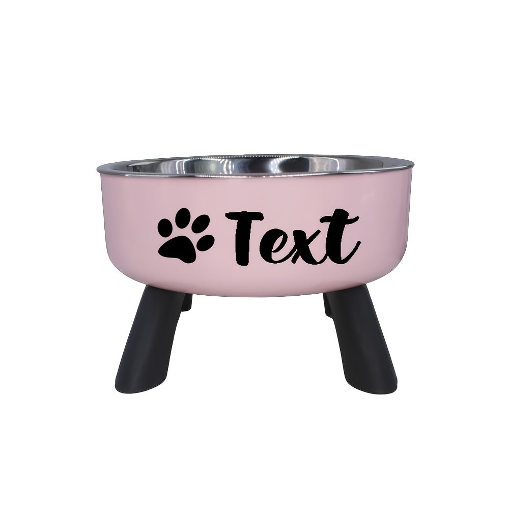 [Customized]Elevated Neck Protection Stainless Steel Pet Bowl Suitable for Small Dogs Anti Slip Feeding Bowl Custom Personalized Info with Various Patterns