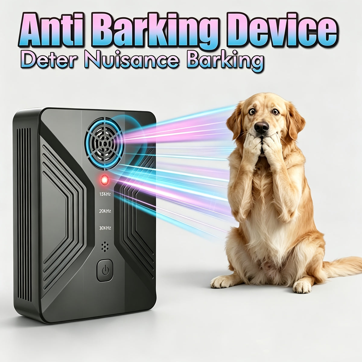 Dog Bark Deterrent Device, Safe Humane Ultrasonic Bark Control with 3 Modes And 50Ft Range - Rechargeable Anti Barking Tool Stops Annoying Barking Without Yelling Or Punishment