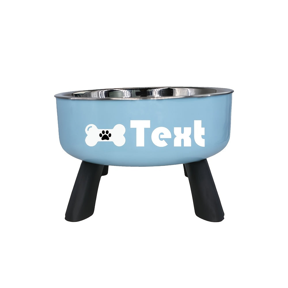 [Customized]Elevated Neck Protection Stainless Steel Pet Bowl Suitable for Small Dogs Anti Slip Feeding Bowl Custom Personalized Info with Various Patterns