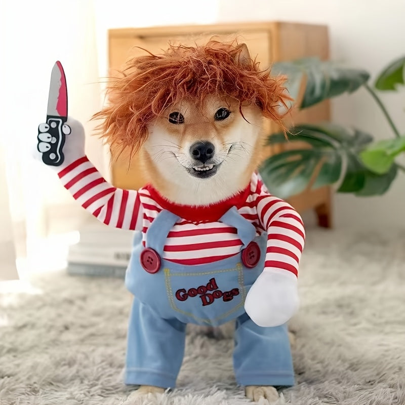 Pet Deadly Doll Dog Costume, Cosplay Halloween Christmas Funny Clothes Party Costume for Small Medium And Large Dogs (Small)