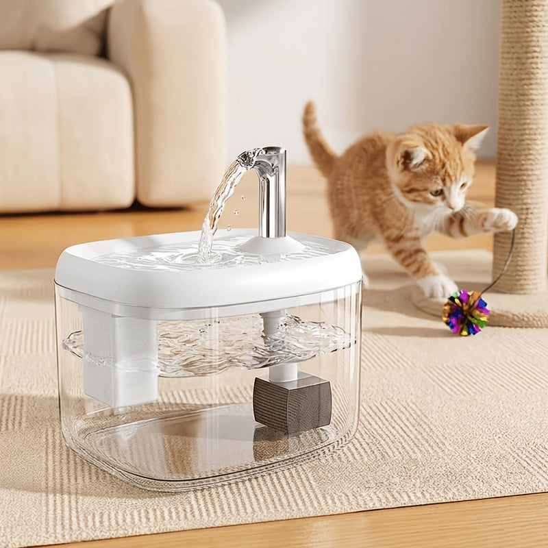 Smart Pet Water Fountain, Ultra-Quiet Cat Water Dispenser with Multi-Stage Filtration System, Suitable for Cats, Companion for Home And Travel, Easy to Clean And USB Powered, Without Battery