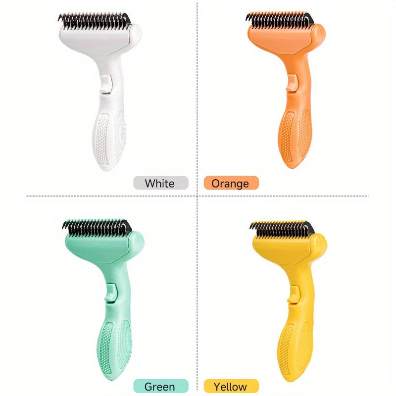 Dog and Cat Face Cleaning Comb, Pet Fur Detangling and Deshedding Comb, Self-Cleaning Dog Grooming Brush, Suitable for Long and Short-Haired Dogs and Cats, Pet Deshedding and Massage Comb, Cat and Dog Pin Comb Grooming and Cleaning Brush, Pet Cat