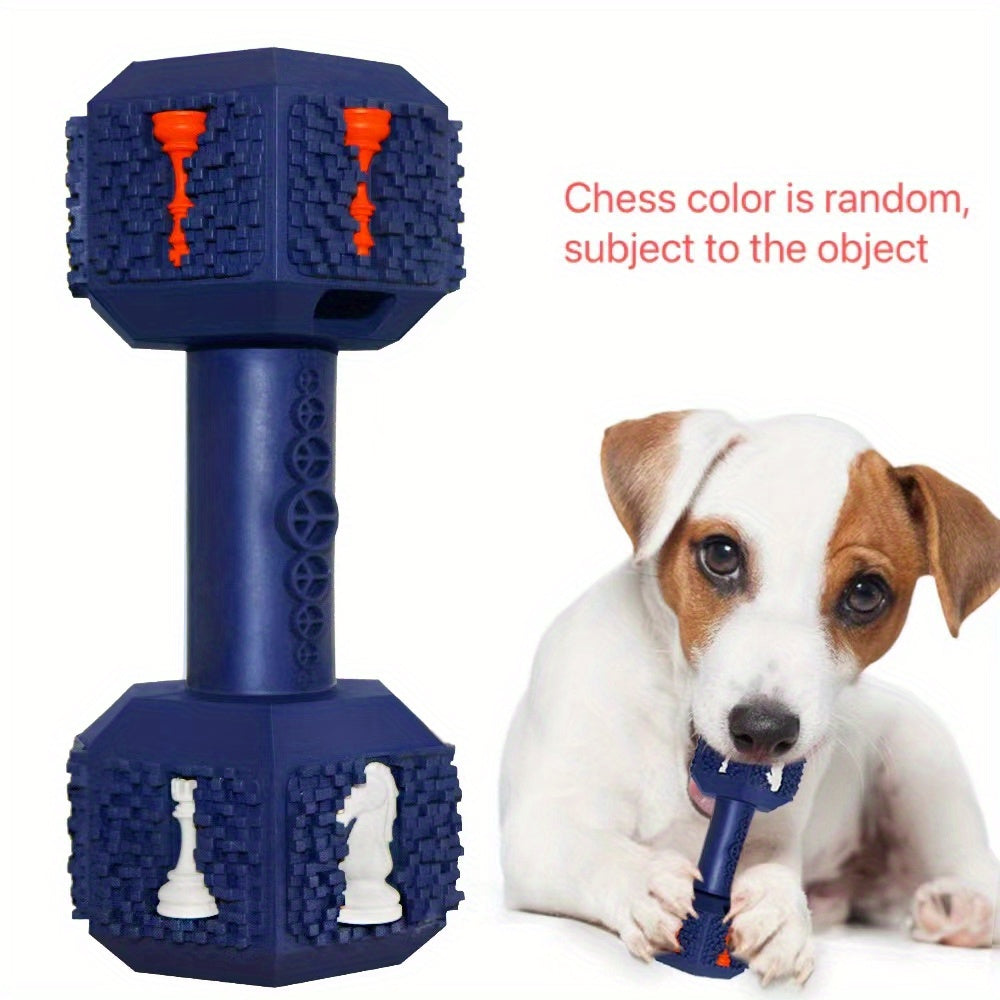 Dumbbell Dog Chew Toy, Checkerboard Color Random
